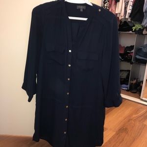 Navy Blue Dress Blouse